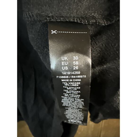 ASOS Curve Linen Look Button Front Waistcoat Top, Black, Size 26 - Picture 3 of 4